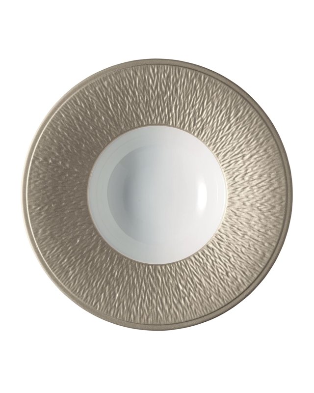 Mineral Irise Warm Gray Rim Soup Bowl